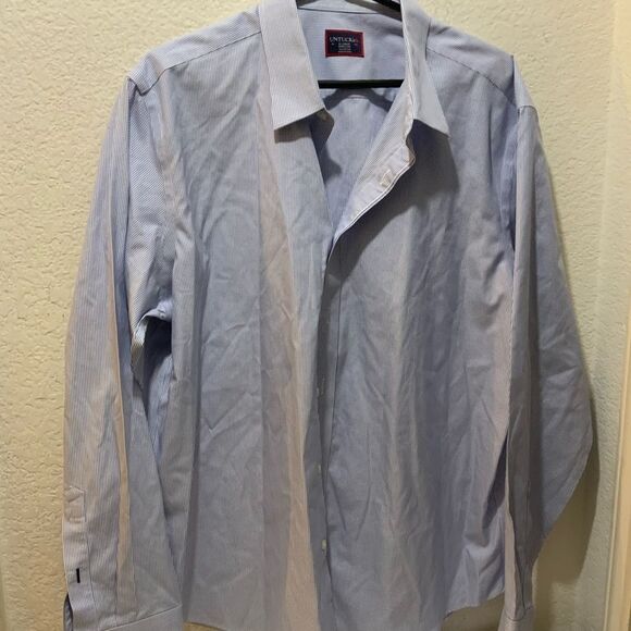 UNTUCKit Long Sleeve Button Up Shirt wrinkle free 100% Cotton Blue Mens XL - Picture 2 of 7